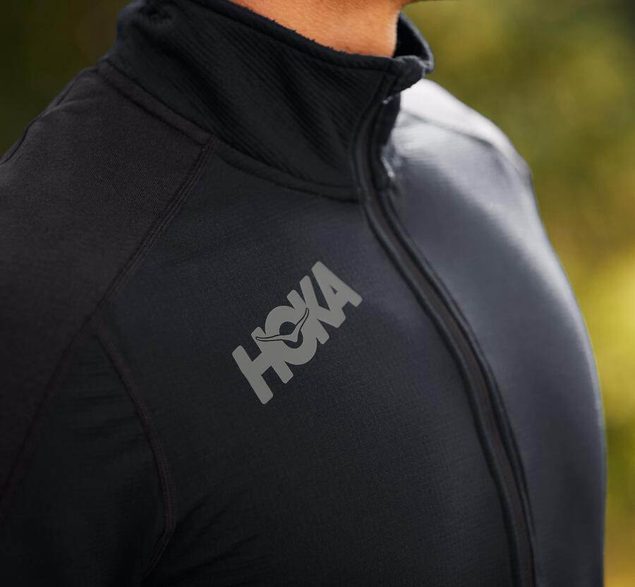 Haut Hoka One One 1/2 Zippé Midlayer Homme - Noir - QCS-798360